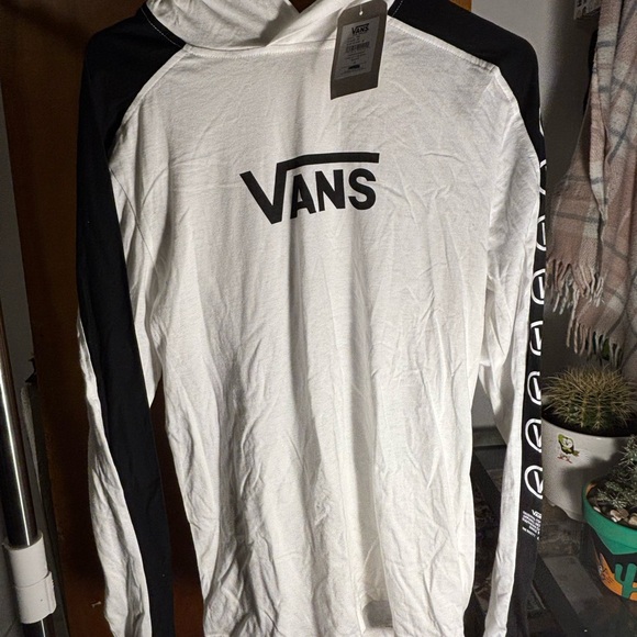 Vans Men's White and Black Light Weight Hoodie - Picture 1 of 7